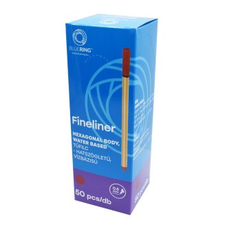   Rostirón, tűfilc vízbázisú, 0,5mm, hatszögletű test, Bluering® piros