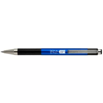   Golyóstoll 0,7mm, metál kék test, Zebra F-301A, írásszín kék