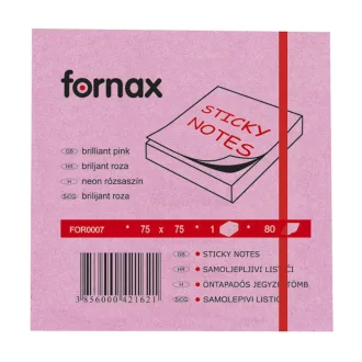   Jegyzettömb öntapadó, 75x75mm, 80lap, Fornax neon rózsaszín
