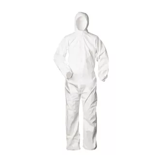   Munkavédelmi overál, hosszú ujjú vízlepergető kapucnis 2XL fehér