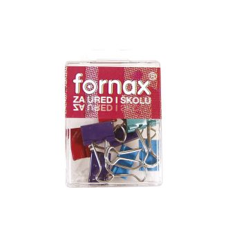   Binderkapocs 19mm, BC-30, 10 db műanyag dobozban, Fornax színes