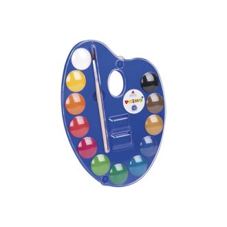  Vízfesték készlet, 12db-os, 25mm, festékgombokkal Primo 101A12TO, paletta, ecset