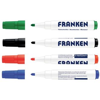   Táblamarker készlet, 1-3mm, kerek, antibakteriális Franken, 4 klf. szín
