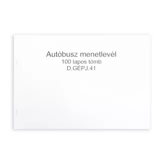 Autóbusz menetlevél A4, 100lap,os fekvő D.GEPJ.41