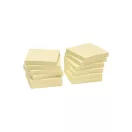 Jegyzettömb öntapadó, 75x75mm, 12x100lap, újrahasznosított 5654-11 Info Notes, sárga