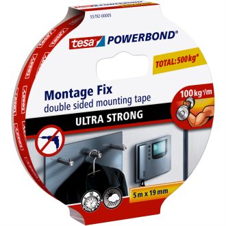  Ragasztószalag kétoldalas, rögzítószalag ultra erős 19mmX5m PowerBOND Tesa