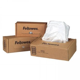   Hulladékgyűjtő zsákok iratmegsemmisítőhöz, 30 literes kapacitásig, Fellowes® 100 db/csomag,