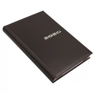   Határidőnapló Carbon A/5, napi fehér lapokkal acél Realsystem 2026.