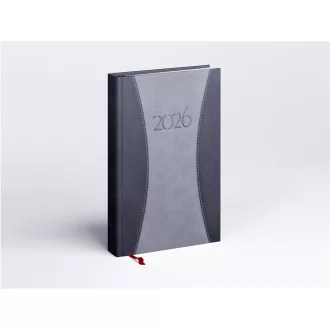   Határidőnapló Prémium A B/5, heti krémszínű lapokkal szürke Realsystem 2026.