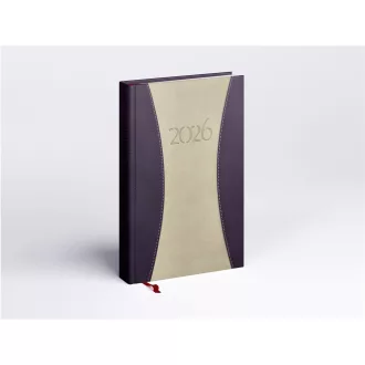   Határidőnapló Prémium A B/5, heti krémszínű lapokkal drapp Realsystem 2026.