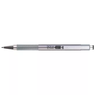   Golyóstoll 0,7mm, metál ezüst test, Zebra F-301A, írásszín kék
