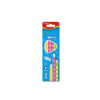   Grafitceruza HB, háromszögletű 6 db/bliszter Keyroad Jumbo vegyes színek