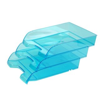   Irattálca műanyag 550 extra széles 345x270x67mm, Bluering®, áttetsző kék
