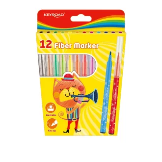   Rostirón, filctoll készlet 2 mm 12 db/bliszter Keyroad vegyes színek