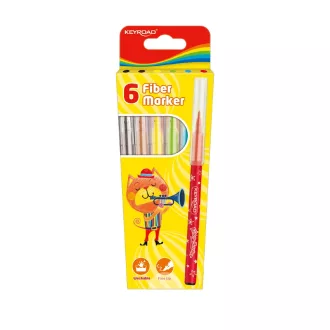   Rostirón, filctoll készlet 2 mm 6 db/bliszter Keyroad vegyes színek