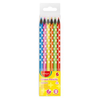   Színes ceruza készlet háromszögletű, fekete belsővel Keyroad Neon 6 klf. neon szín