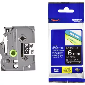   Feliratozógép szalag, Brother TZE315 6mmx8m ORIGINAL fehér/fekete