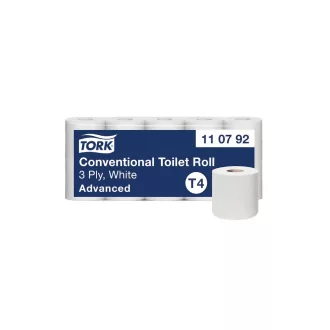   Toalettpapír 3 rétegű kistekercses átmérő: 12 cm 150 lap/tekercs 10 tekercs/csomag Advanced T4 Tork_110792 fehér
