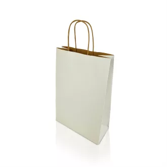   Sodrottfüles papírtáska 220x330mm 100mm talp M méret 200 db/doboz, fehér