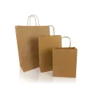 Sodrottfüles papírtáska 220x330mm 100mm talp M méret 200 db/doboz, bordázott barna