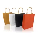 Sodrottfüles papírtáska 320x420mm 150mm talp L méret 200 db/doboz, bordázott barna