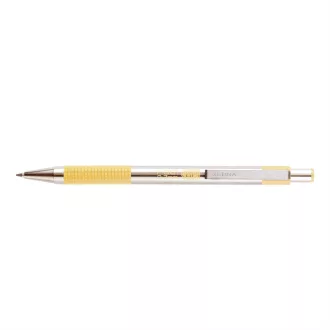   Golyóstoll 0,7mm, pasztell sárga test, Zebra F-301, írásszín kék