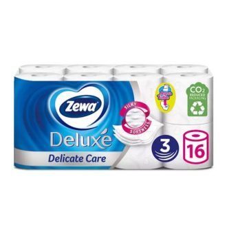   Toalettpapír 3 rétegű kistekercses 100% cellulóz 150 lap/tekercs 16 tekercs/csomag Delicate Care Deluxe Zewa fehér