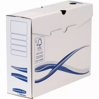   Archiváló doboz A4+, 100mm, Fellowes® Bankers Box Basic, 10 db/csomag, kék-fehér
