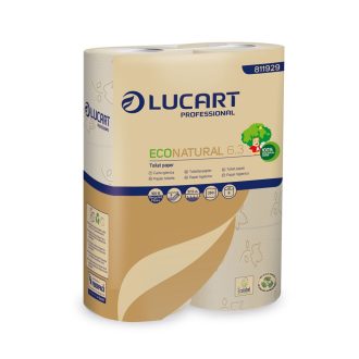   Toalettpapír 3 rétegű 250 lap/tekercs 6 tekercs/csomag EcoNatural Lucart 6.3_811929D havanna barna