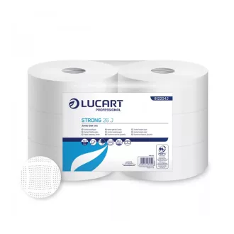   Toalettpapír 2 rétegű közületi átmérő: 26 cm 1109 lap/tekercs 6 tekercs/karton Strong 26 J Lucart _812204J fehér