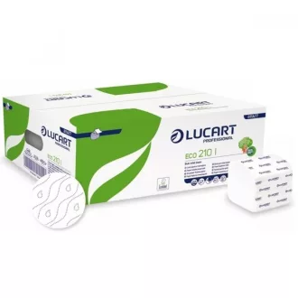   Toalettpapír 2 rétegű hajtogatott 210 lap/csomag 40 csomag/karton Eco 210 I Lucart_811A77 fehér