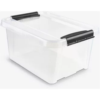 Tároló doboz műanyag 32 liter csatos átlátszó Probox
