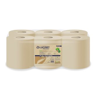  Kéztörlő 2 rétegű tekercses átmérő: 20 cm 500 lap/tekercs 6 tekercs/karton EcoNatural 500 CF Lucart_852405 havanna barna