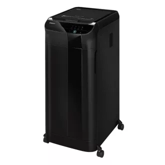   Iratmegsemmisítő, 600lap, mikrokonfetti vágás 2x12mm, Fellowes® AutoMax 600M, fekete