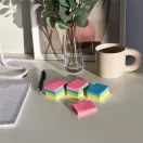 Jegyzettömb öntapadó, 38x51mm, 80lap, 12 tömb/csomag, Bluering® , neon