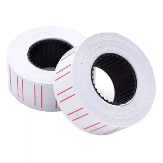   Árazószalag 22x12mm, fehér piros vonallal 25 tekercs/karton, MOTEX