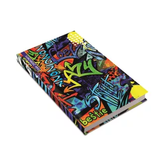   Diák zsebkönyv 125mmx205mm, fehér lapokkal 2026/2027 graffiti Realsystem