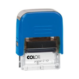   Bélyegző C10 Printer Colop átlátszó kék ház/fekete párna