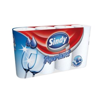   Háztartási papírtörlő kéztörlő 2 rétegű 4 tekercs/csomag Sindy fehér