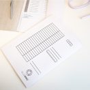 Iratgyűjtő, táblázatos pólyás dosszié A4, 230g. karton Bluering® fehér