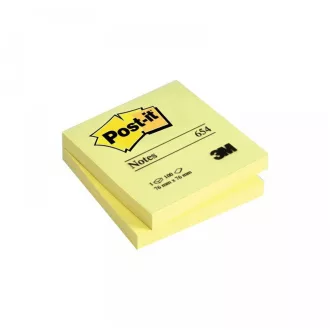   Jegyzettömb öntapadó, 76x76mm, 100lap, 3M 654 Post-It, sárga