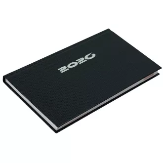   Zsebnaptár fekvő Carbon, fehér lapokkal kék Realsystem 2026.