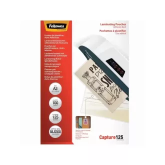   Lamináló fólia, A3, 125 micron, fényes, öntapadó hátlappal, 100 db/doboz, Fellowes®