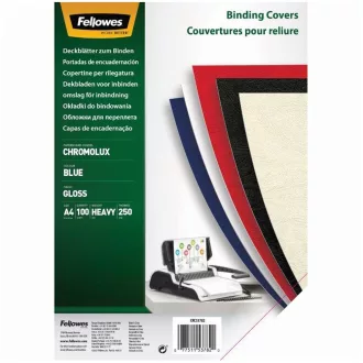   Hátlap, A4, 250 g, fényes, Fellowes® ChromoLux, 100 db/csomag, kék