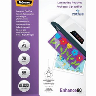   Lamináló fólia, A3, 80 mikron, fényes, 25 db/doboz, Fellowes®