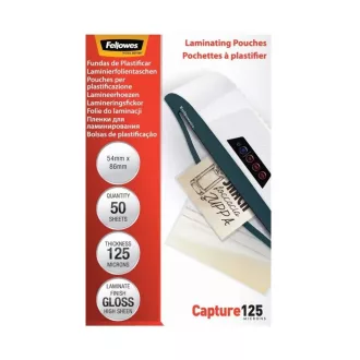   Lamináló fólia, 54x86mm, 125 mikron, fényes, 50 db/doboz, Fellowes®