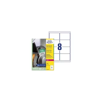   Etikett címke, 99,1 x67,7mm, ultra ellenálló 8 címke/ív, 40 ív/doboz, Avery fehér