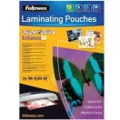 Lamináló fólia, A4, 80 mikron, fényes, 100 db/doboz, SuperQuick Fellowes®