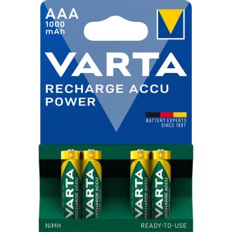   Elem tölthető akku AAA mikro 1000 mAH Power 4 db/csomag, Varta
