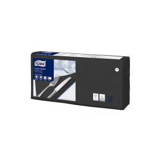   Szalvéta 2 rétegű 1/4 hajtás lapméret: 32,8 x 32,5 cm 200 lap/csomag Lunch Tork_477148 fekete